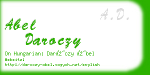 abel daroczy business card